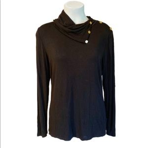 Michael Kors Black Long Sleeve Top